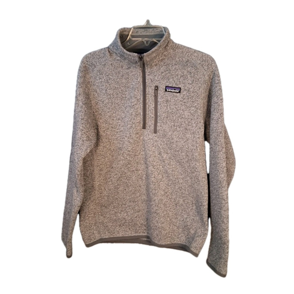 Patagonia Better Sweater Men's Small Gray Heather Quarter Zip Pullover Fleece